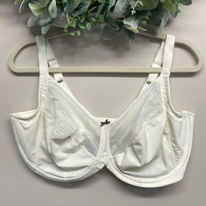 Lilyette By Maidenform 0434 Enchantment Lace Minimizer Underwire Bra Ivory 42G
